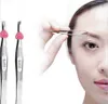 Whole3pcslot Stainless Steel Makeup Eyebrow Tweezer SlantedFlat Edge Shape Eyebrow Clip Remover Hair Tweezer Eyebrow Pincet5667462