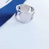 Women Band Tiifeniy Ring Jewelry s925 Sterling Silver Love Four sided Unique Design Trendy Personality for Girlfriend