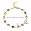 Jinhui Bracelet coloré Bracelet iTy T S Brangle en acier inoxydable pour les femmes 12 Persones de naissance Bijoux de chaîne de cristal arc-en-ciel 240429