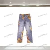 Xinxinbuy Men Vrouwen Designer Pant Pocket Bloempaneel Letter Jacquard Fabric Denim Sets Lente Zomer Casual broek Zwart Wit S-XL