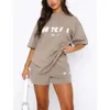 Designerin White Women Tracksuits Zwei Teile kurze Sets Sweatsuit weibliche Hoodies Hoody Hosen mit Sweatshirt Lose T-Shirt Sport Frau Kleidung