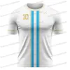 Argentina Flag Black Gold DIY Football Shirt Custom Name Sports Neck Number 10 Jersey Fitness Running Hiking GYM Training Top 240428