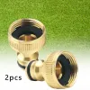 Decorations 2pcs Garden Faucet Hose Tap Water Adapter Connector Brass For 3/4" To 1/2" Faucet Thread Connected Water Hose With Rubber Ring