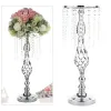 Ljus 52 cm Tall Crystal Candle Flower Holder Centerpiece Candle Holder Candlestick Road blyblommor för bröllopsbordfestdekor