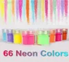 OTS06224 66 Neon Colors Metal Shiny Glitter Sequin Powder Nail Deco Art Kit Acrylic Dust Set2925cm5056027