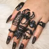 Cluster Ringe Fashion Black Schlangen Schmetterling für Frauen Schmuck Anillo Finger Ring Set Ohr Girls Bages ästhetische Accessoires