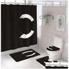 Zasłony prysznicowe Trzyczęściowe fajne zestawy nadruków Wysokiej jakości MUSZĄ Ustawić łazienkę antypoślizgową maty toaletowe Dezeodoranty Dezodoranty