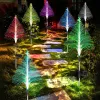 Decoraties 14 stc Solar Fiber Optic Christmas Tree Lights 7 Color Changing Xmas Tree Garden Licht Waterdicht Lawn Garden Patio -lampen Decor