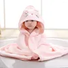 Koce 80 80 cm Toddler z kapturem ręczniki ciepłe kreskówkowe ręcznik do kąpieli super miękki spanie