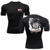 Anime Baki Print Compression Tshirts for Men Gym Workout Fitness Running Summer Short Sleeve Top Tee Quick Dry Athletic T-Shirt 240428