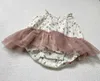 Rompers 2024 Baby Girls Summer Clothes Tulle Skirt One Piece Bear Print Camisole H240509