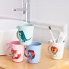 Zet cartoon drinkbuid borstel tanden wassen beker voor kinderen kinderen plastic ontbijt mug drink badkamer tuimelaars dieren waterbeker