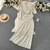 Frauen Chiffon Urlaub Bohemian Zwei Stücke Anzüge Sommer Schnüre -Up Top Split Long Rock Sets Y2K Blumendruck Strand 240412