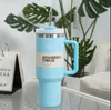 Ready to ship 40oz H2.0 Tumblers With Handle Insulated Mugs Spring Blue Holiday Red Lid Straw Stainless Steel Popular Gold Chocolate Coffee Termos Cup