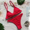 Costume da bagno bikini sexy a split di colore a split a split