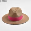 Geniş Memlu Şapkalar Kova Şapkaları Kadınlar İçin Yeni Yaz Str şapkası Panama Yumuşak Kulübesi Plaj Güneş Şapk Dış Mekan UV Koruma Seyahat Şapkası Sombreros de Mujer J240429