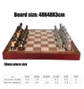 45x45x3cm Métal de luxe rétro Décoration européenne Ensembles d'échecs en bois Familles Famille Classic Solid Pliage Checkerboard professionnela 240415