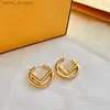 Femmes de boucles d'oreilles Stud Designer Diamond Gold Premium For Mens Hoop Earring F Hoops Brand Lettre Design Slebing Small Taille 2,5 cm Bijoux de mode avec boîte