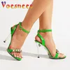 2023 Summer High Heels Sexy Women Transparent Sandals 11CM Bling Wedding Party Shoes Diamond One Word Band Pumps 240424