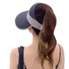 女性用の広い縁の帽子の空のトップサンシェードハット夏の調整可能な顔シルクサンキャップアウトドアビーチの女性を覆う