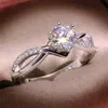 Eheringe 925 Sterling Silber Natural Saphir Opal Geburten Braut Prinzessin Hochzeit Verlobungsring Größe 6 7 8 9 10