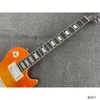 Strumpa! Electric Guitar Honey Burst Flame Top Rosewood Fingerboard Trapezoid Shape Inlay Chrome Parts!