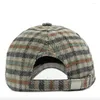 Ball Caps Men Women Thick Windproof Wool Check Baseball Cap Truckers Hat Outdoor Winter Structured Plaid Checked Print For Keep Warm