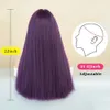 Wigs Synthetic Park Yun Long Straight Purple Wig with Bangs Natural Synthetic Hair adapté pour les femmes de rôle quotidien Lolita Party Recovery Q240427