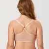 BRAS Kvinnors plus-storlek Lace Racerback Front Stängning BRA Full Figur T-shirt för kvinnor Ingen stoppning Underwire Kvinnliga underkläder