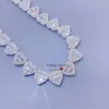 2023 Projekt mrożony moissanite Diamonds Baguette Hip Hop Bust Down Custom Made Heart Tinnis Chain