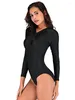 Swimwear pour femmes à manches longues surf de maillot de bain bodySuit Femmes une pièce Rashguard Vêtements de plongée