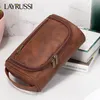 Storage Bags LAYRUSSI PU Leather Travel Toiletry Bag For Women Men Retro Cosmetic Female Waterproof Makeup Organiser