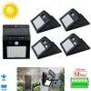 Decoraciones Venta caliente 30 LED Solar Solor inalámbrico Sensor impermeable Lámpara solar de pared solar Decoración de jardín de movimiento de movimiento al aire libre