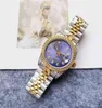 o l e x watch the aristchwatch Luxury Designer Purple R Dial Silver Caus