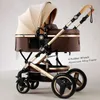 Strollers# Belecoo lichtgewicht luxe babywagen 3-in-1 draagbaar hoog landschap Omkeerbare hete moeder roze reis kalk Q2404291