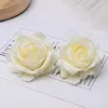 Fleurs décoratives 5pcs têtes artificielles de rose 6 cm faux pour le mariage décorations de mariage décoration intérieure bricolage artisanat accessoires