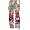 Damesbroek capris zomer nieuwe bloemen luipaard printbroek y2k vrouwen losse veter broek Strtwear oversized broek retro mode pantn y240429