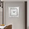 Wall Clocks American Creative Clock Living Room Porch Hanging Decoration Electronic Fashion Simple Glass Mosaic Mirror