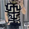 Mens T-Shirts Mticolor Short Sleeve Knitting Men Slim Streetwear Contrast T Shirt Tee Homme Social Club Outfits Tshirt Drop Delivery A Dhaon