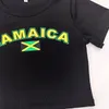 Dames t-shirts t-shirt katoenen tee vintage shirt zomer zwart sexy y2k crop tops voetbal jamaica short mouw t-shirt harajuku casual vrouwen