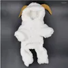 Dog Apparel Pet Christmas Elk Transform Cloth White Sheep Dress Plus Velvet Thickening Lovely Clothes For Teddy 2 Size