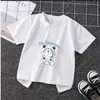 T-shirts Nieuwe anime cartoon Childrens 4-14 jaar oude cavai jongens en meisjes doraemon zomer korte mouw stiksel mode casual t-shirt topl2404