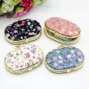 NEU 1PC Mini Make-up Compact Pocket Blumenspiegel tragbarer Zwei-Seiten-Falten-Make-up-Spiegel Frauen Vintage Kosmetische Spiegel für Geschenk für zweiseitige Klappspiegel