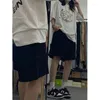 Kvinnors shorts Mexzt Streetwear Pure Cotton Women Harajuku överdimensionerad last Summer Korean Black White Wide Leg Sports Short Pants