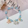 Strang handgefertigte farbenfrohe Perlen weißes Blumenarmband für Frauen Charme Bogenlöckchen des Talheizens Freundschaft Schmuck Geschenk