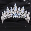 Tiaras Luxury Women Green Blue Pink Crystal Crystal Flower Tiara Crown Wedding вечеринка Новая элегантная свадебная невеста.