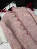 Designer Giacca da donna all'inizio della primavera Nuovo piccolo vento profumato dolce e delicato temperamento versatile tessitura di tweed grossolana rozzo