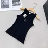 Designer tank tops Designer Knits Sweater embroidery Knits womens tank top Versatile Round Neck Underlay Sexy Knitted Shirt Luxury Women's top