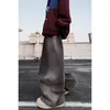 Erkek pantolon yüksek kaliteli Amerikan moda markası vintage paspas düz kot kabartmalı takım geniş bacak artı boyutu pantolon