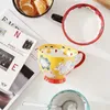 Кружки 1 500 мл керамическая чашка рука нарисована вручную в подарочной коробке с керамической чашкой керамической чашки для завтрака J240428